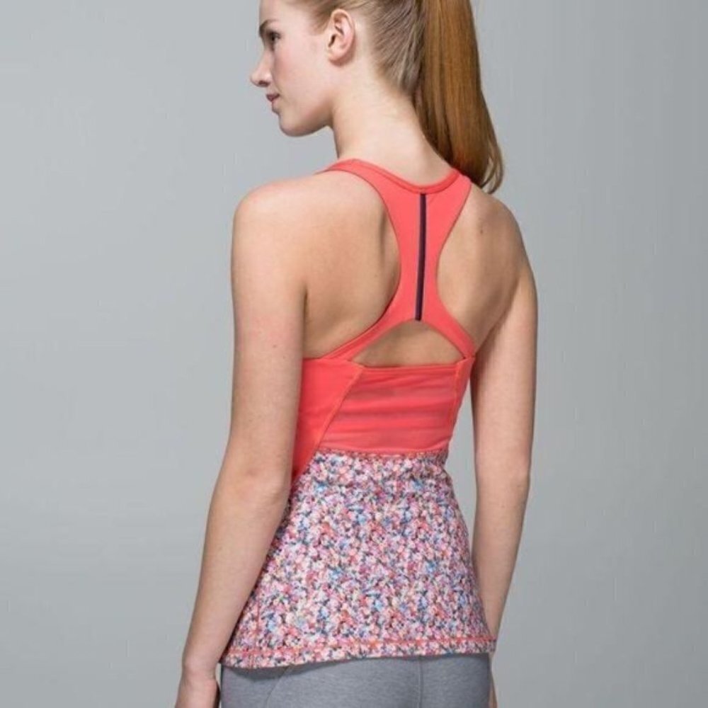 Lululemon Mesh With Me Floral Open Back Tank 6